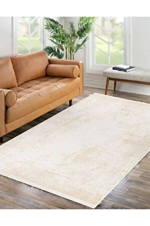 İpek Mekik Halı Gaspara Bej Ekru Klasik Motifli Halı