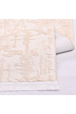 İpek Mekik Halı Gaspara Bej Krem Modern Desen Halı