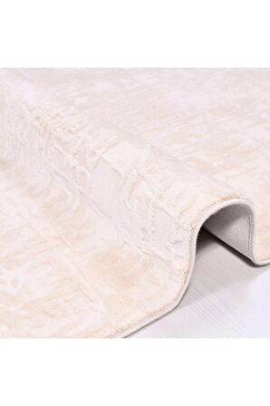 İpek Mekik Halı Gaspara Bej Krem Modern Desen Halı