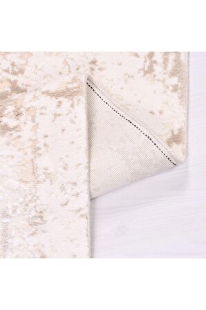 İpek Mekik Halı Gaspara Bej Ekru Eskitme Desen Halı