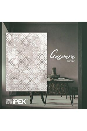 İpek Mekik Halı Gaspara Gri Bej Çizgi Desen Halı