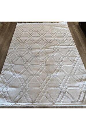 İpek Mekik Halı Gaspara Gri Krem Çizgi Desenli Halı