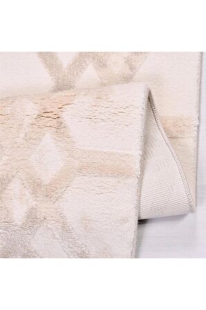 İpek Mekik Halı Gaspara Gri Krem Çizgi Desenli Halı