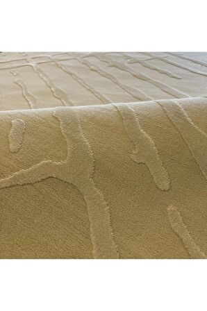 İpek Mekik Halı Gaspara Vizon Krem Modern Eskitme Desen Halı