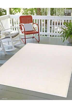 İpek Mekik Halı Gaspara Krem Modern Düz Desen Halı