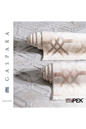 İpek Mekik Halı Gaspara Krem Modern Düz Desen Halı