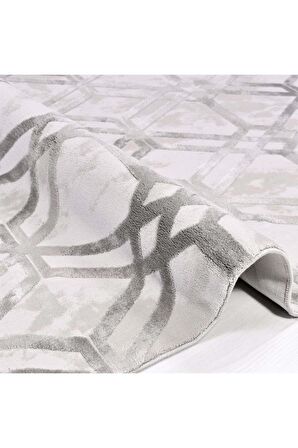 İpek Mekik Halı Gaspara Gri Çizgi Desenli Halı