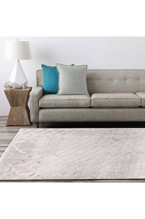 İpek Mekik Halı Gaspara Gri Modern Eskitme Desen Halı
