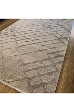 İpek Mekik Halı Gaspara Gri Modern Eskitme Desen Halı