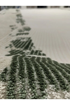 İpek Mekik Halı Gaspara Yeşil Vizon Eskitme Desenli Halı