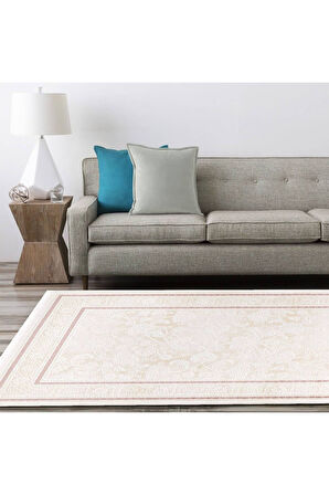 İpek Mekik Halı Gaspara Gül Kurusu Vizon Klasik Motifli Halı