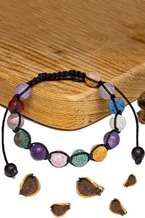 Sertifikalı Damarlı Renkli Ham Işlenmemiş Akik Taşı Bileklik