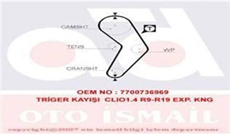 Gates 5192XS Eksantrik Kayışı 095x170 Clio1.4 Renault 9 Renault 19 Exp Kangoo Gd95H9 5P170 Ct708 7700736969