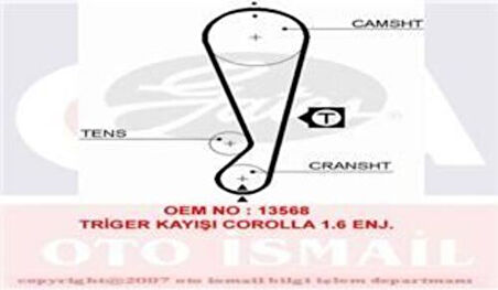 Gates 5403XS Eksantrik Kayışı 117x211 Corolla 1.6 Enj Gd117H8P210 Ct826 1356819046