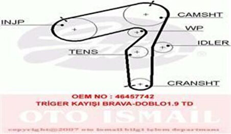 Gates 5462XS Eksantrik Kayışı 193x240 Brava Doblo Marea Strada 1.9 TD Lancia Kappa 2.4 Gd193H8P240 Ct917 46791187