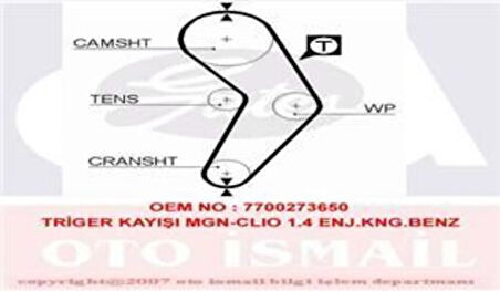 Gates 5473XS Eksantrik Kayışı 096x170 Megane Clio 1.4 Enj.Kangoo .Benz Gd96H9.5P170 Ct987 7700273650