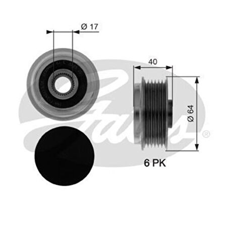 Gates OAP7037 Alternatör Kasnağı Rulmanlı Astra G H Corsa C D Meriva Zafira 1.7CDTI Combo 1.7CDTI 16V 97355778