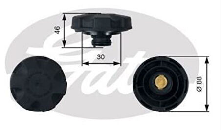 Gates RC248 Radyatör Yedek Su Depo Kapağı BMW E60-E63-E64-E70-E71-E90-E92-E93-F07-F9 17117639021