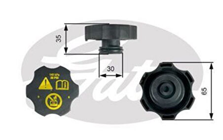 Gates RC249 Radyatör Yedek Su Depo Kapağı Astra J Cruze Insignia A Zafira C Mokka 08- 13502353