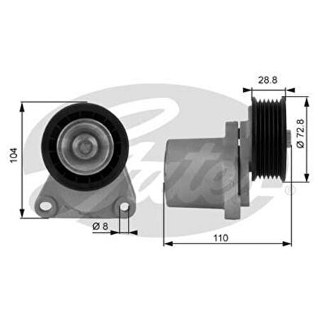 Gates T38204 Alternatör Gergi Rulmanı Fıesta V Mondeo S Matansıt 1.8 16V 2.0 16V 2.3 2.3 16V 00> Volvo S80 08> V70 07> 1.8 2.0 Benz