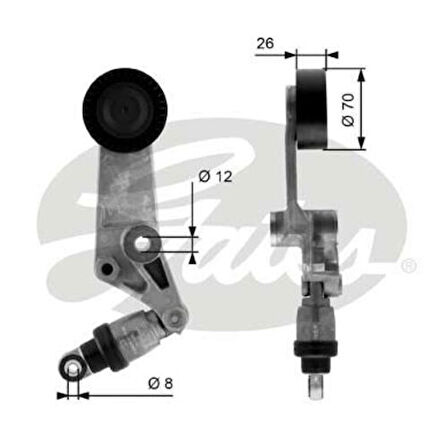 Gates T38286 Alternatör V Kayış Gergi Rulmanı Komple Toyota Corolla 1.4 1.6 Vvtı 2002-2007 Avensıs 1.6 1.8 2000-2007