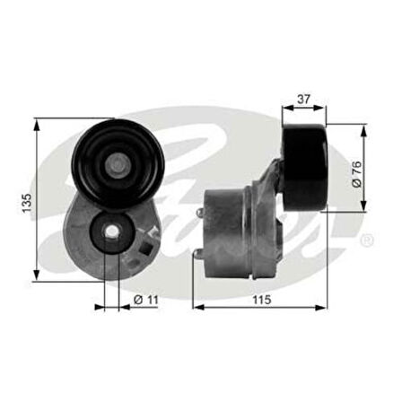 Gates T38431 Alternatör Gergi Rulmanı Kütüklü Transit V184 2.4 Dı-2.4 TDI-2.4 Tde 00-06 76X37X17 YC1E6A228AF