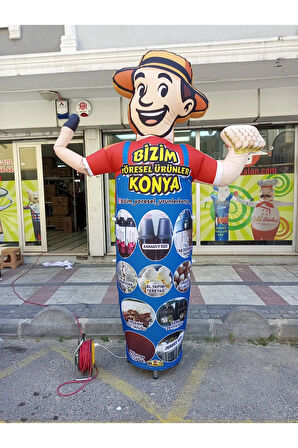 ÖZEL TASARIM VE BASKILAR İLE 3 METRE BOYUNDA MDF ALT TABLA PARAŞÜT KUMAŞ LED IŞIKLI REKLAM BALONU