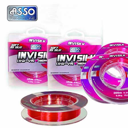 ASSO INVISILK SURF CASTING PEMBE 300MT 0,35MM