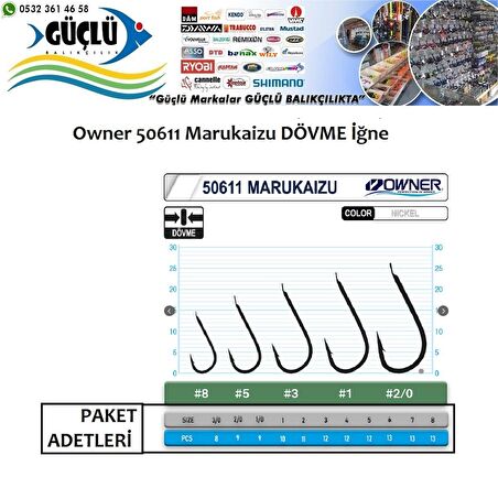 DÖVME İĞNE MÜKEMMEL KALİTE Owner 50611 Marukaizu İğne NO: 2/0