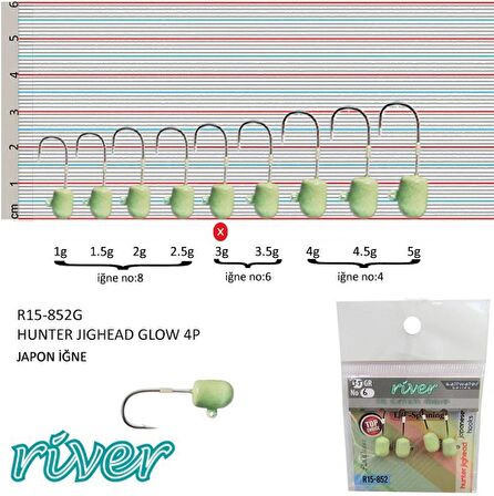 GLOWLU JİGHEAD RİVER HUNTER 4’LÜ PAKET 2,52,5GR