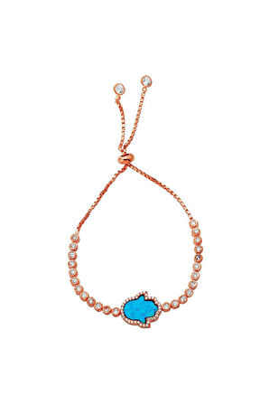 925 Ayar Opal Taşlı Fatma Ana Eli Gümüş Bileklik (GB00110)