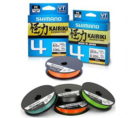 İp Misina Shimano Kairiki 4 Mantis Green (Yeşil) 0,10 150mt  4kat
