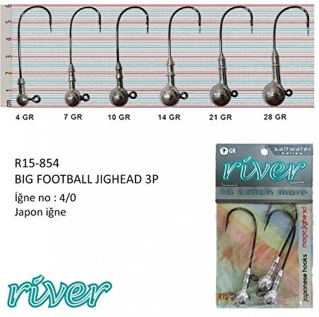 JİGHEAD 10GR River Big Football 3’LÜ PAKET