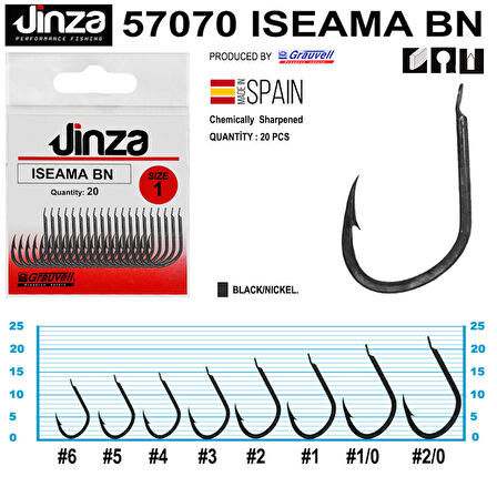 Jinza 57070 iseama BN Siyah Olta İğnesi20’li Paket NO:5