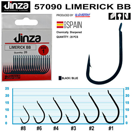 Jinza 57090 Limerik Blue Mavi Olta İğnesi 20’li Paket NO:3
