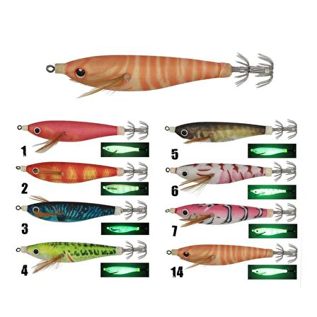 KALAMAR ZOKASI AQUASALTY Jager Squid Jig 90mm 13Gr RENK:2