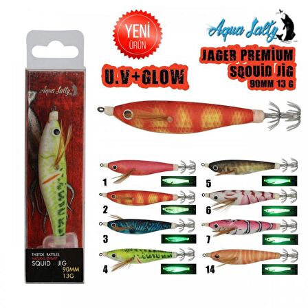 KALAMAR ZOKASI AQUASALTY Jager Squid Jig 90mm 13Gr RENK:2