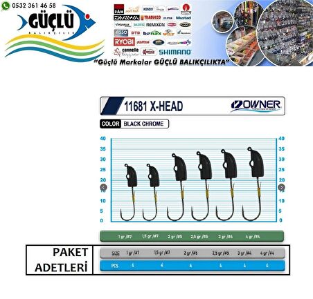 LRF JİGHEAD Owner 11681 X-Head Lrf Jighead 1,5GR