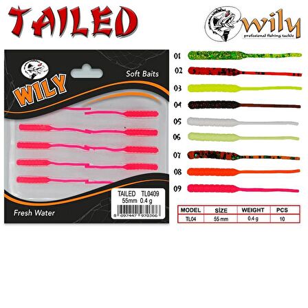 LRF SİLİKONU Wily Tailed 5.5 cm 0.4 gr 10’LU PK RENK:07