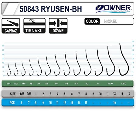 Owner 50843 Ryusen-Bh White Nikel İğne NO:1/0