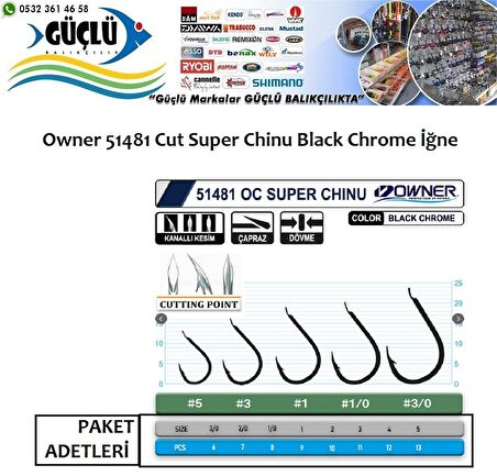 Owner 51481 Cut Super Chinu Black Chrome İğne NO:3