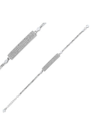 925 Ayar 5 Sıra Düz Gümüş Bileklik (GB00234)