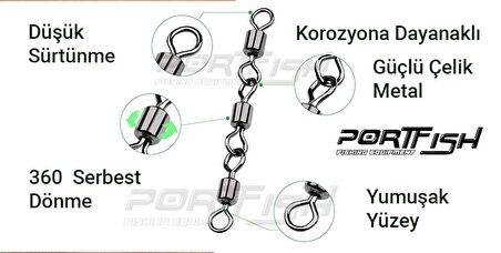 Portfish BL-1019 Zincir Fırdöndü (3 Lü) NO:10