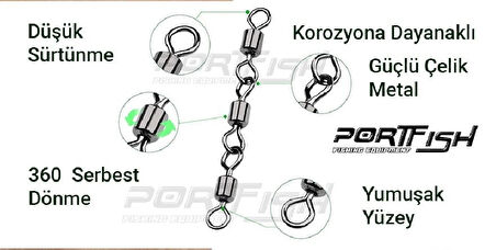 Portfish Bl-1019 Zincir Fırdöndü (3 Lü) No:12