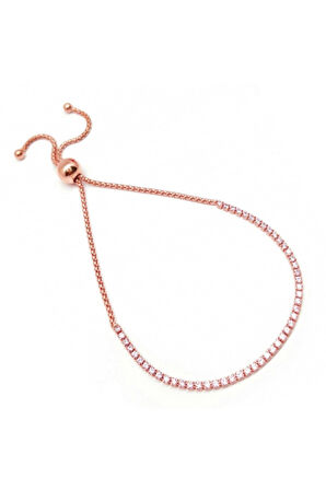 925 Ayar Suyolu Rose Gümüş Bileklik (GB00276)