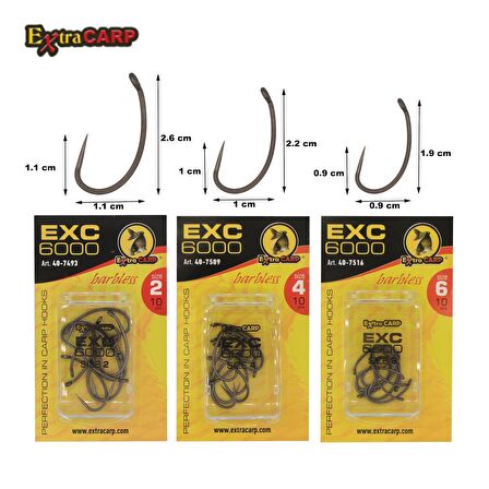 SAZAN İĞNESİ EXTRACARP Hooks Exc 6000 6 NO 10’LU PAKET