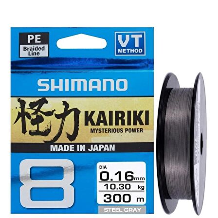 Shimano Kairiki 8 Kat İp Misina Stell Gray (Gri)  300 metre 0,13MM