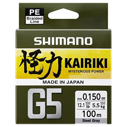 Shimano Kairiki G5 5Kat İp Misina 100m Steel Gray (Gri) 0,18MM