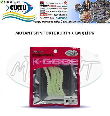 SİLİKON KURT MUTANT SPIN FORTE KURT 7.5CM 5’Lİ  RENK:01