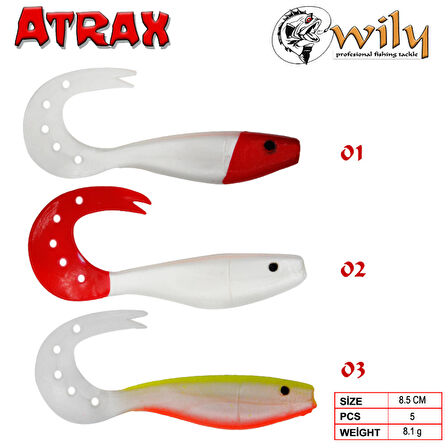 TURNA SİLİKONU Wily Atrax Turna Silikon 8.5 cm 5’Lİ RENK:03